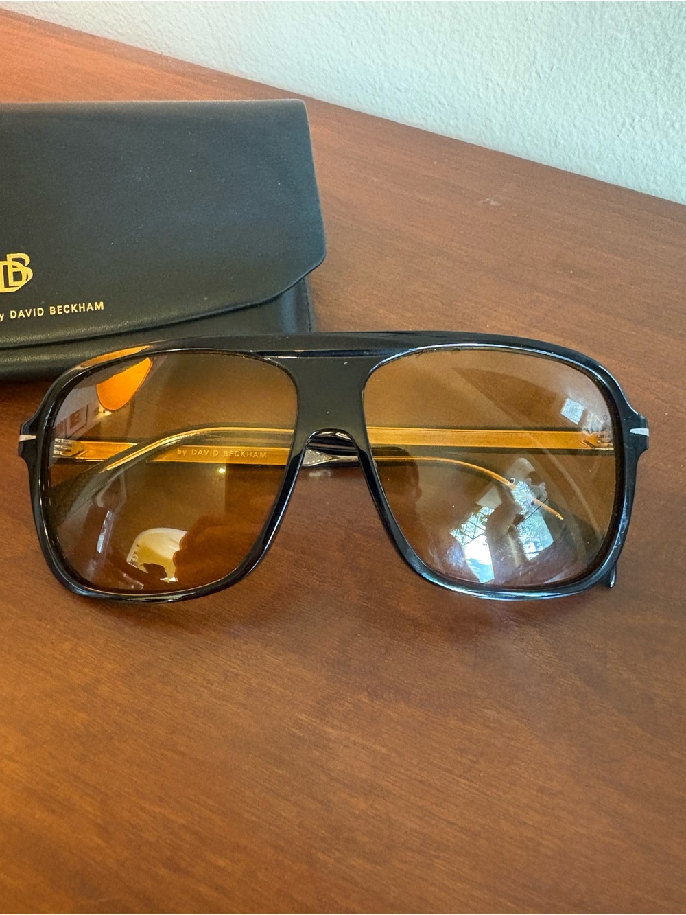 David Beckham DB7008 0807/W7 Men's Black Frame / Orange Mirror Sunglasses